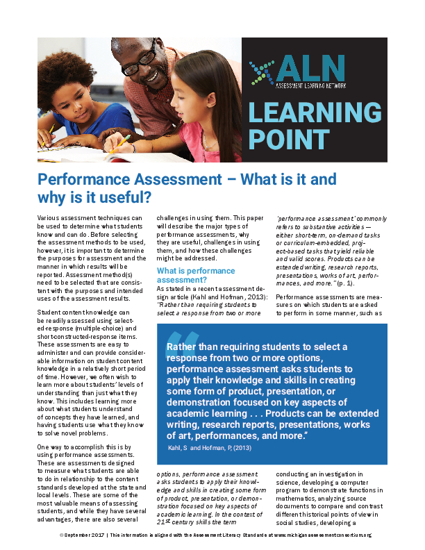 Oct2017 ALN Learning Point Performance Assessments 1